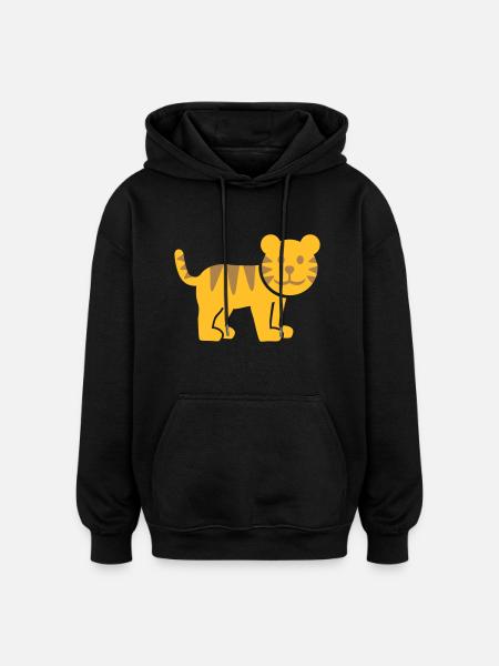 Tiger - Oversized Unisex Hoodie - Schwarz