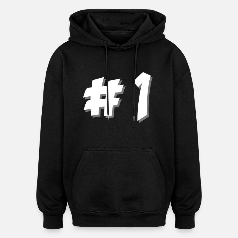 Numéro un - Sweat à capuche oversize unisexe - noir