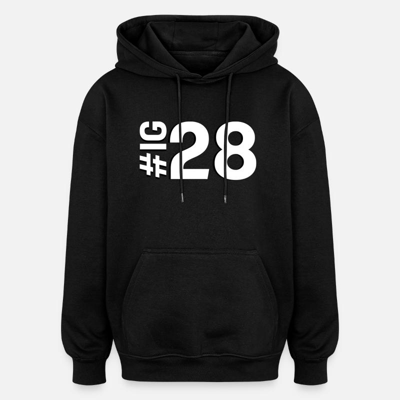 IG28 - Sweat à capuche oversize unisexe - noir