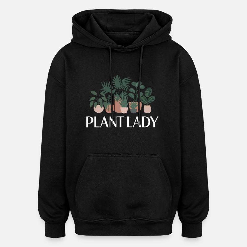 Dame des plantes - Sweat à capuche oversize unisexe - noir