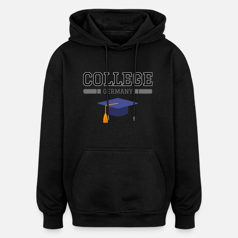 Université - Sweat à capuche oversize unisexe - noir