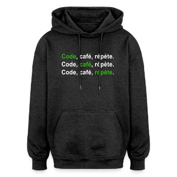 GEEK HUMOR LUSTIGER WITZ 2 - Oversized Unisex Hoodie - Anthrazit - Vorne - Noah (186cm)
