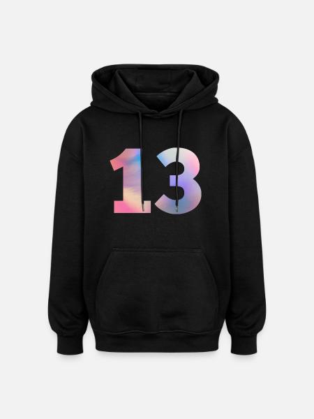 Colorful Number 13 - Oversized Unisex Hoodie - black