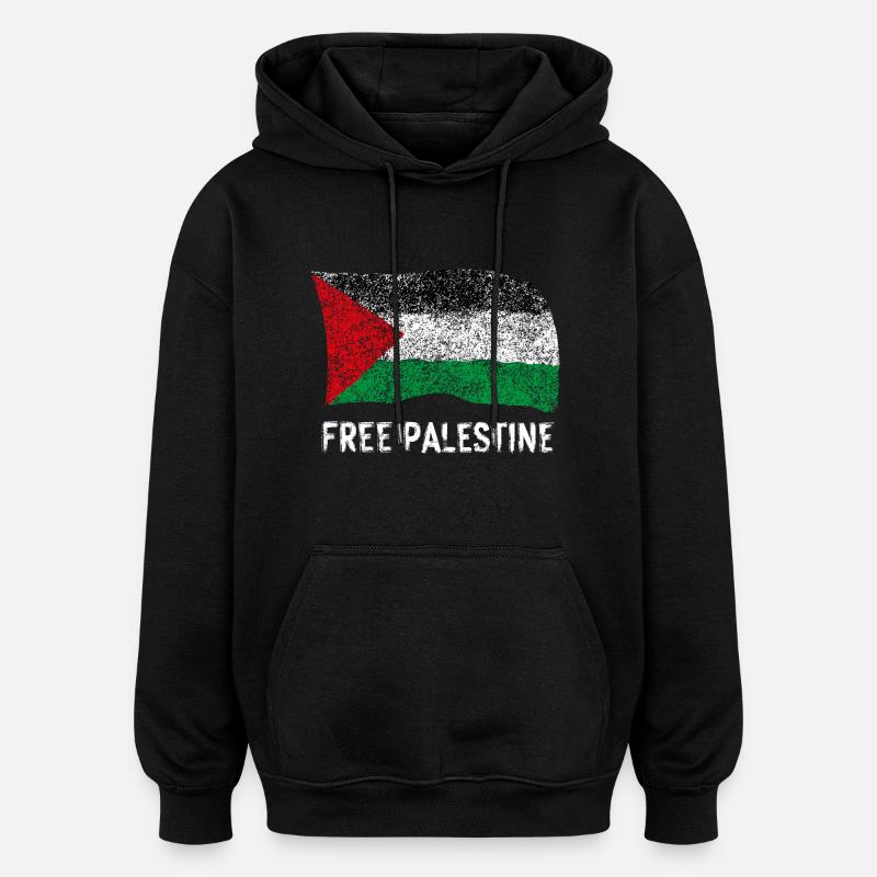 Palestine libre - Sweat à capuche oversize unisexe - noir