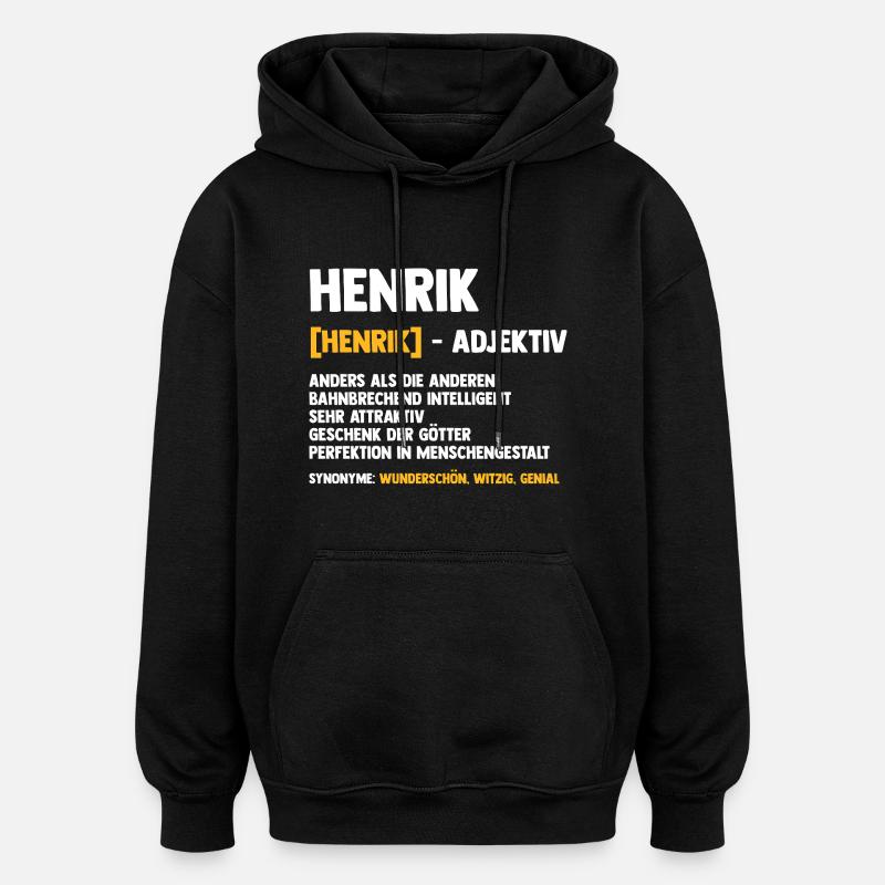 Henrik - Sweat à capuche oversize unisexe - noir