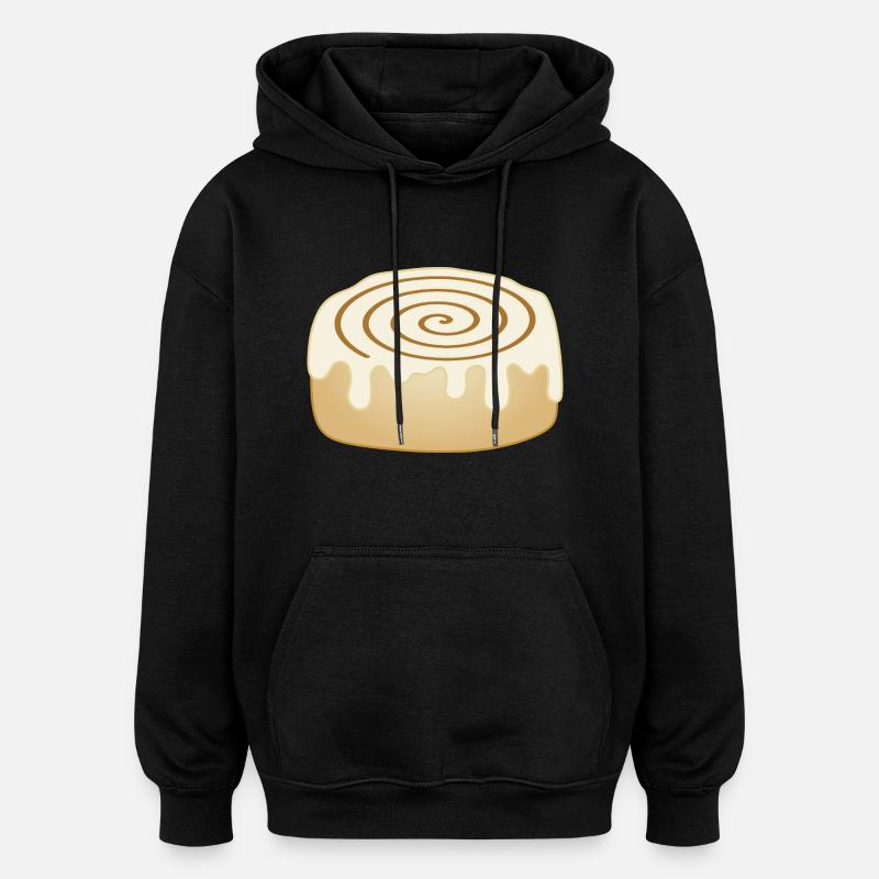 cinnamon roll - Oversized Unisex Hoodie - black