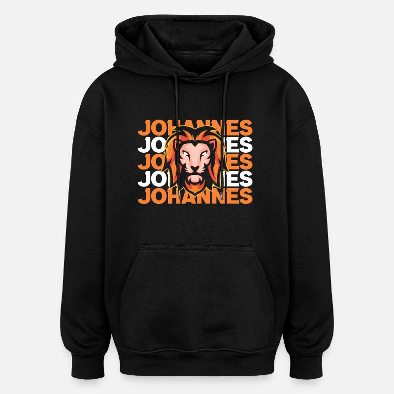 Löwe Johannes - Oversized Unisex Hoodie - Schwarz
