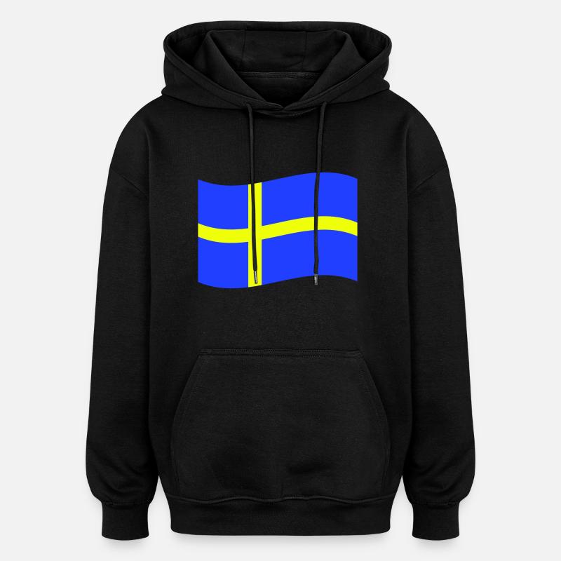 suède - Sweat à capuche oversize unisexe - noir