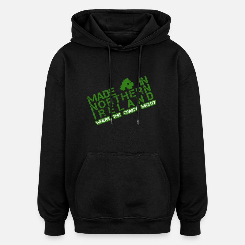 Made in Nordirland - Oversized Unisex Hoodie - Schwarz