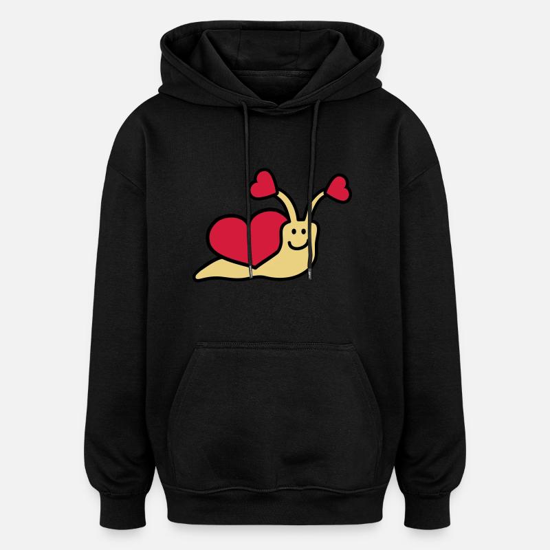 love_snail_3c - Sweat à capuche oversize unisexe - noir