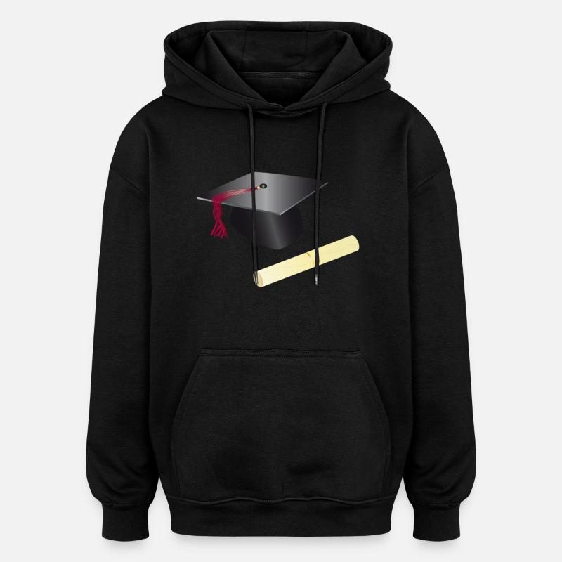 graduation - Sweat à capuche oversize unisexe - noir