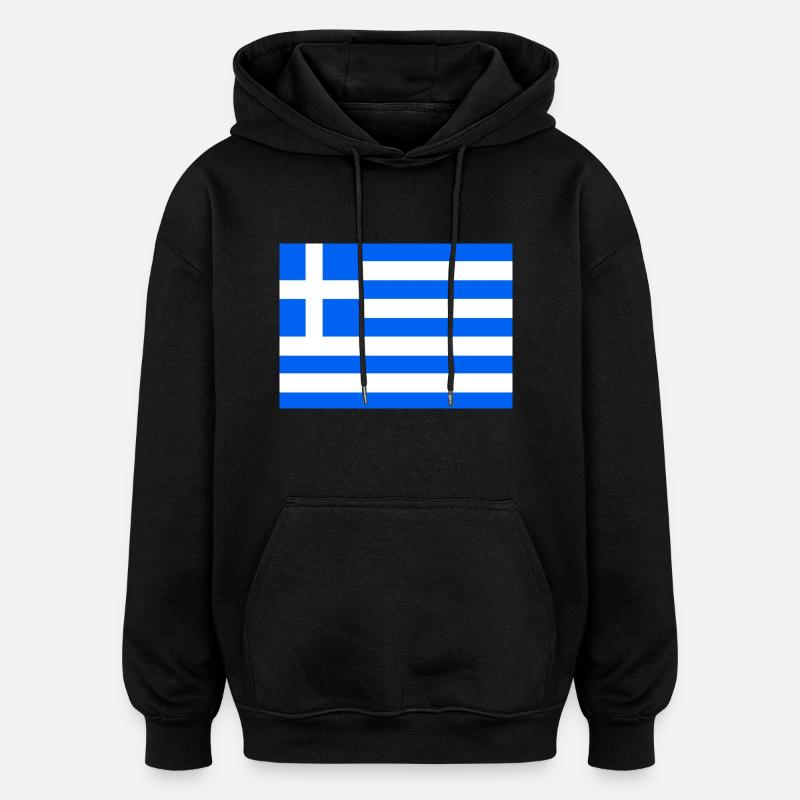 Grèce - Sweat à capuche oversize unisexe - noir