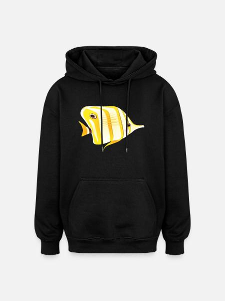 Fisch - Oversized Unisex Hoodie - Schwarz