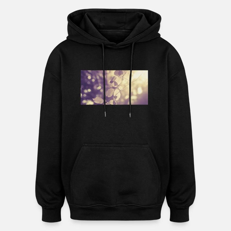 Zweig in Gegenlicht - Oversized Unisex Hoodie - Schwarz