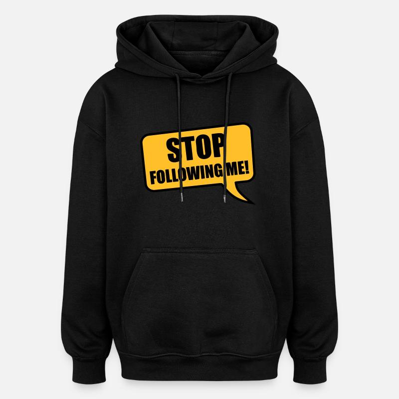 stop - Oversized Unisex Hoodie - Schwarz