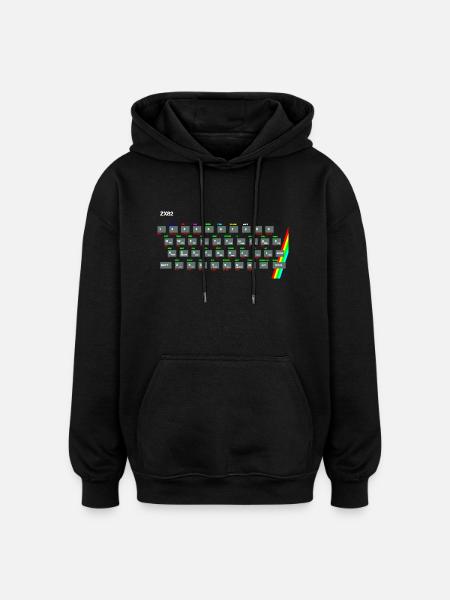 ZX81 (Zed-Ex) Spectrum Keyboard - Oversized Unisex Hoodie - black