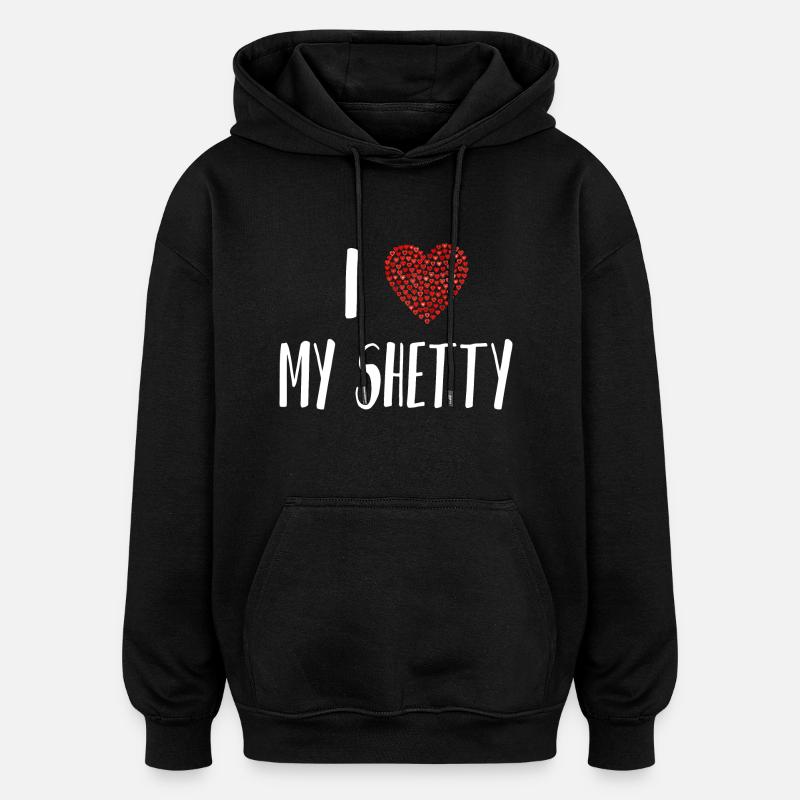 shettyschwarzes - Sweat à capuche oversize unisexe - noir