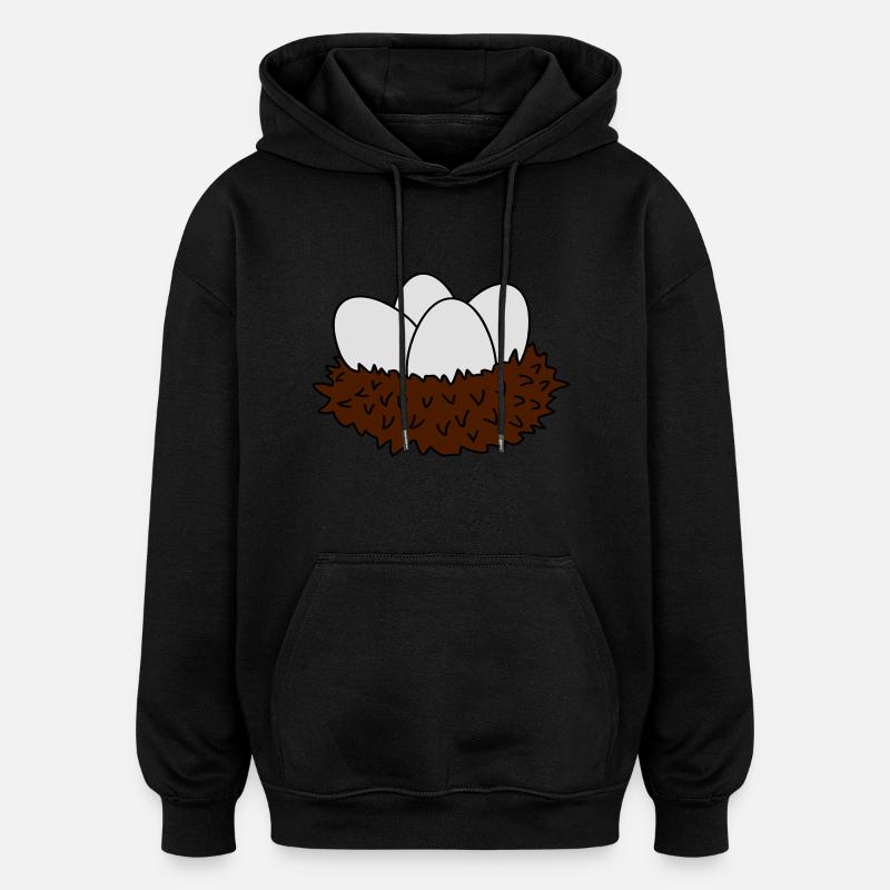 nest - Sweat à capuche oversize unisexe - noir