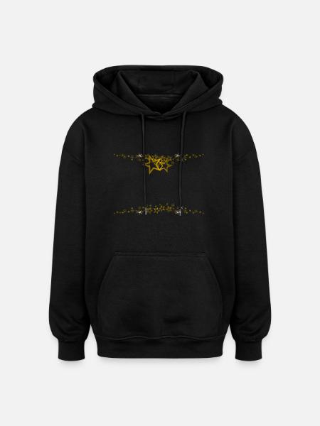 Sternrahmen Gold - Oversized Unisex Hoodie - Schwarz
