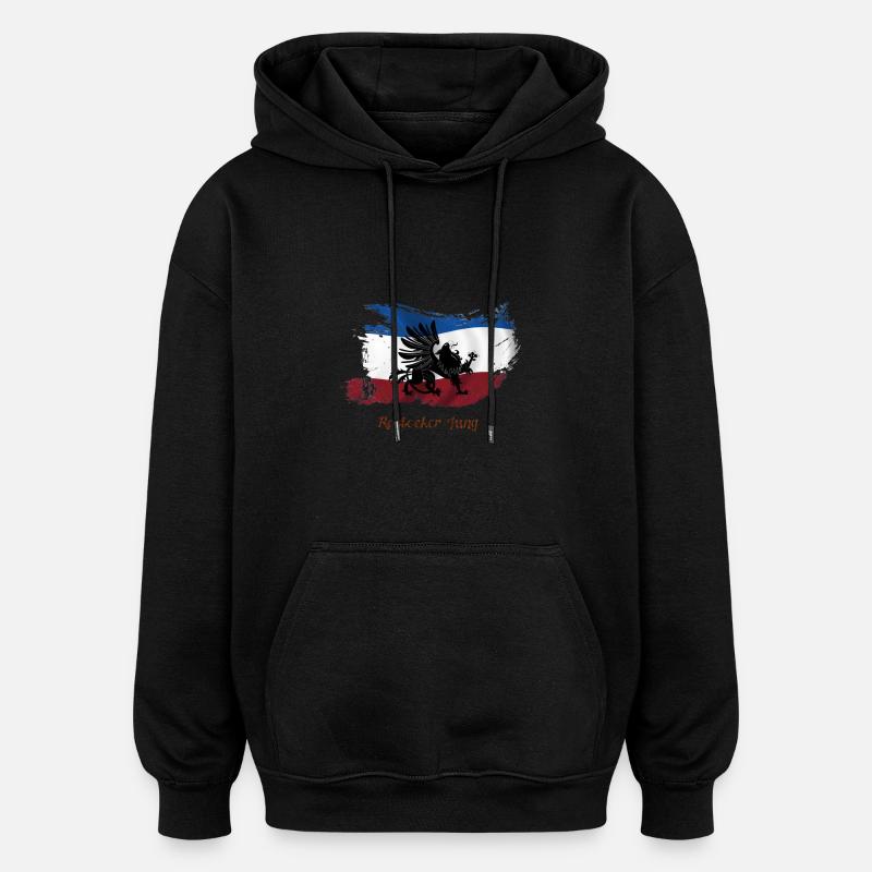 rostocker_jung_orange - Oversized Unisex Hoodie - Schwarz