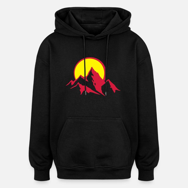 bergpanorama_4_2c - Oversized Unisex Hoodie - Schwarz
