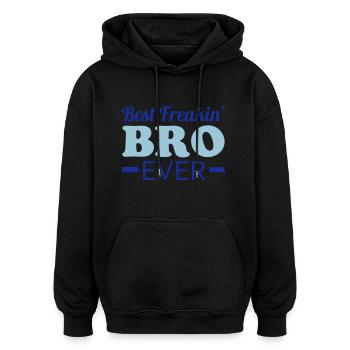 Bro - Oversized Unisex Hoodie - Schwarz - Vorne - Noah (186cm)