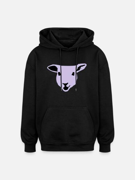 sheep, lamb - Oversized Unisex Hoodie - black