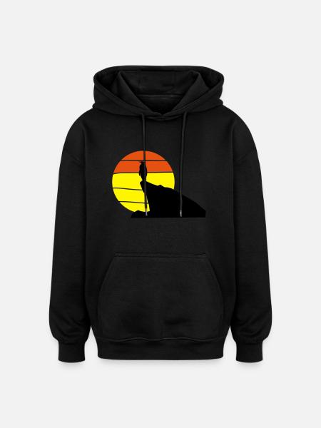 pinguin_sonnenuntergang - Oversized Unisex Hoodie - black
