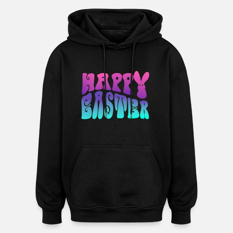Happy Easter Schriftzug - Oversized Unisex Hoodie - Schwarz