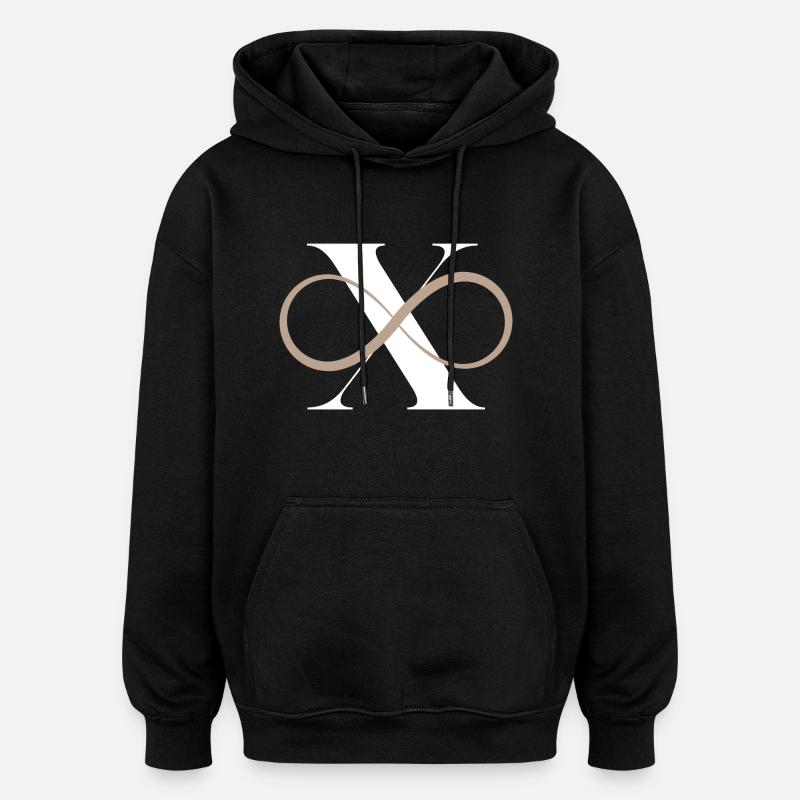 Lettre x infinie - Sweat à capuche oversize unisexe - noir