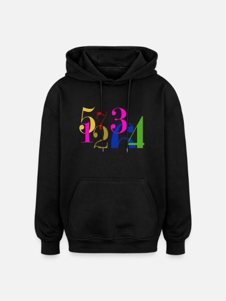 Stacks of numbers - Oversized Unisex Hoodie - black