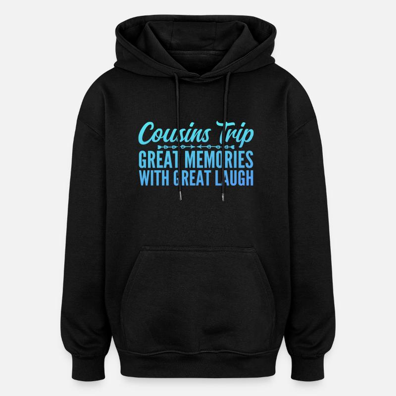 Cousin Trip 2025 - Sweat à capuche oversize unisexe - noir