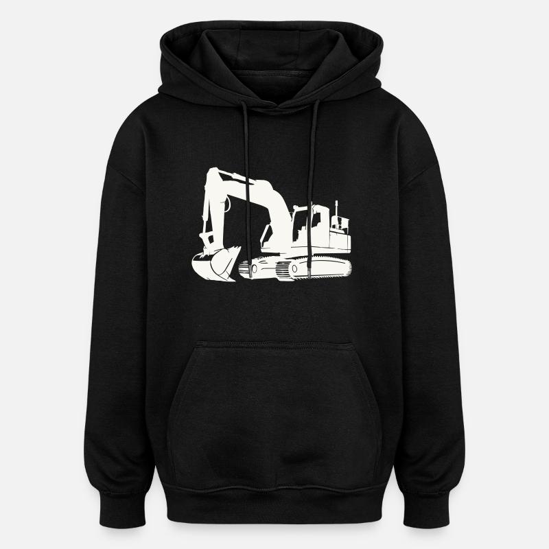 Excavatrice - Sweat à capuche oversize unisexe - noir