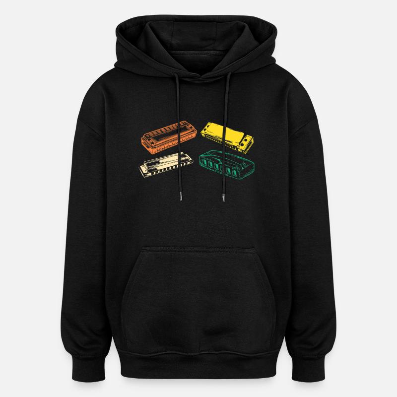 Harmonica Evolution Harmonica - Sweat à capuche oversize unisexe - noir