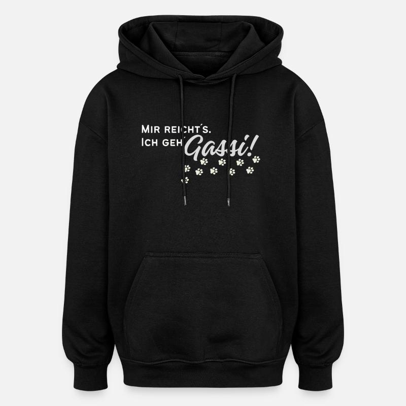 Gassi gehen - Oversized Unisex Hoodie - Schwarz
