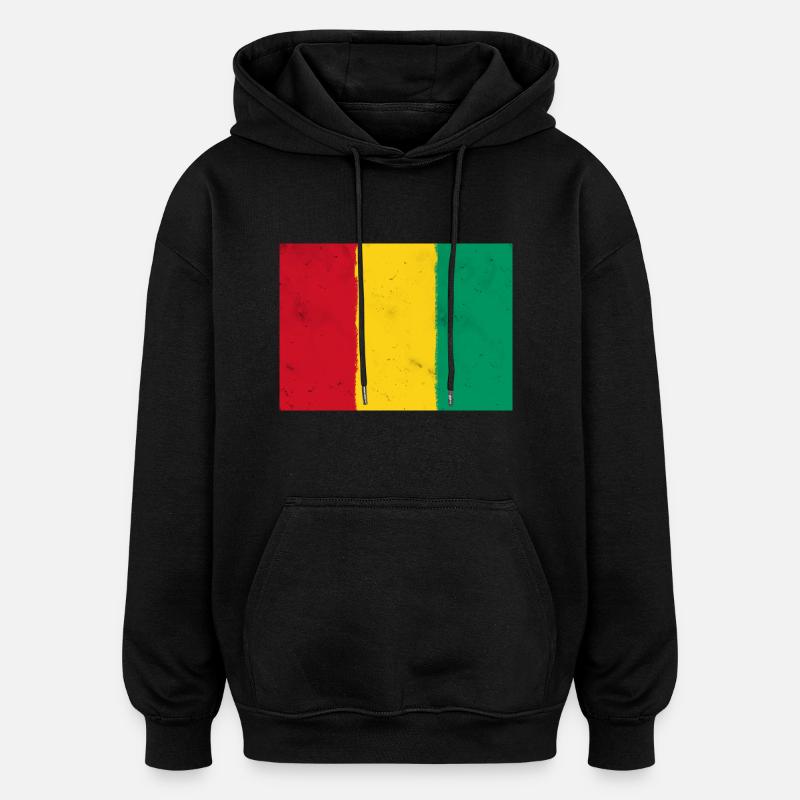 Drapeau de la Guinée - Guinée - Sweat à capuche oversize unisexe - noir