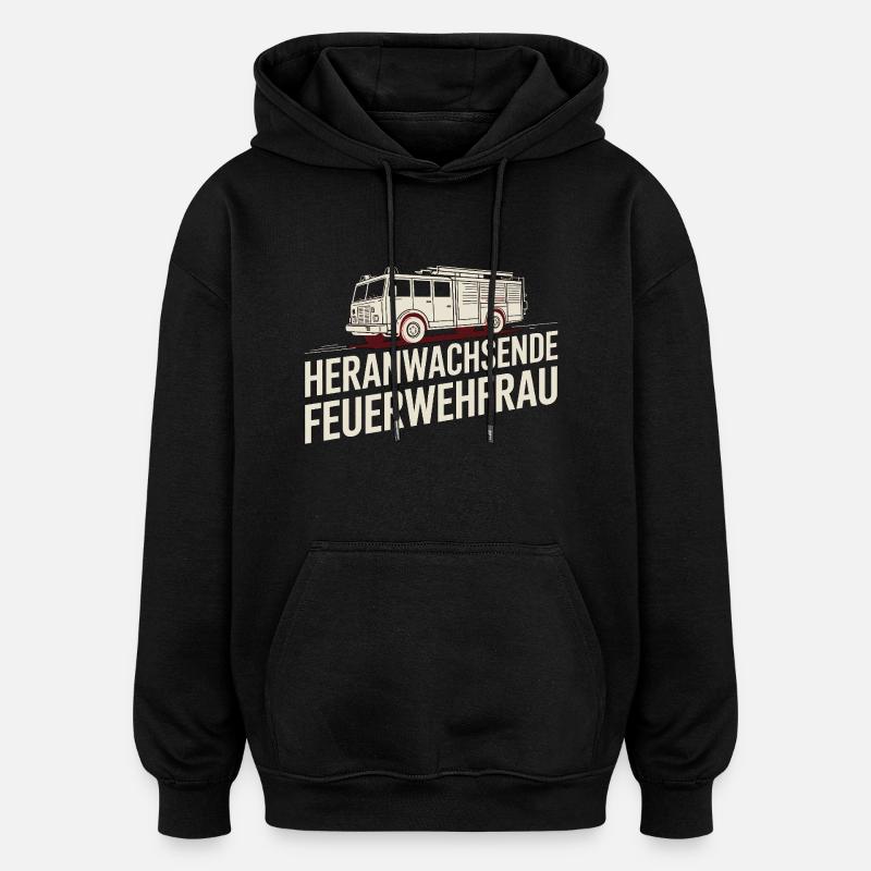 Pompier adolescent – Idée cadeau - Sweat à capuche oversize unisexe - noir