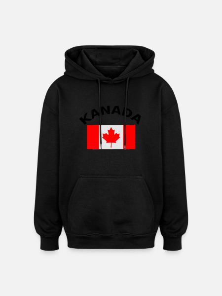 Canada, Canada, drapeau, drapeau - Sweat à capuche oversize unisexe - noir
