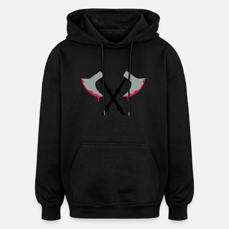 Axt - Blut - Oversized Unisex Hoodie - Schwarz