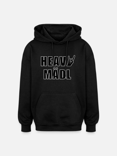 Heavy Mädl - Oversized Unisex Hoodie - Schwarz