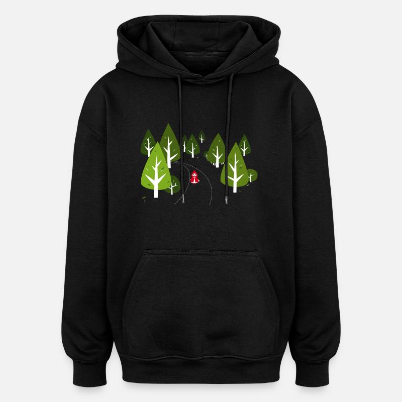 Rotkäppchen - Sweat à capuche oversize unisexe - noir