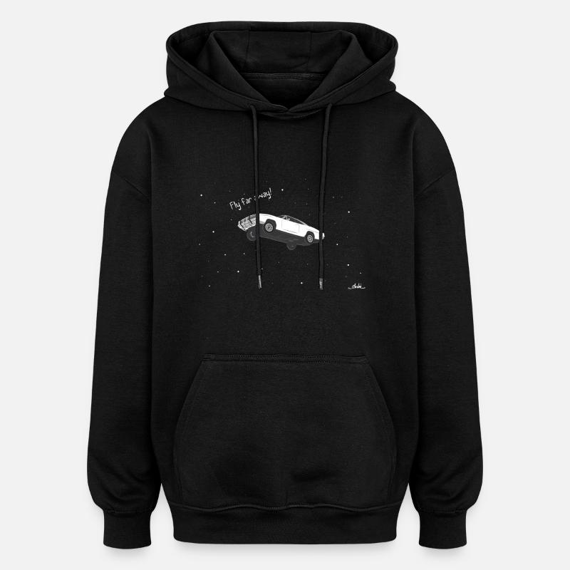 fliegendes Auto - Oversized Unisex Hoodie - Schwarz