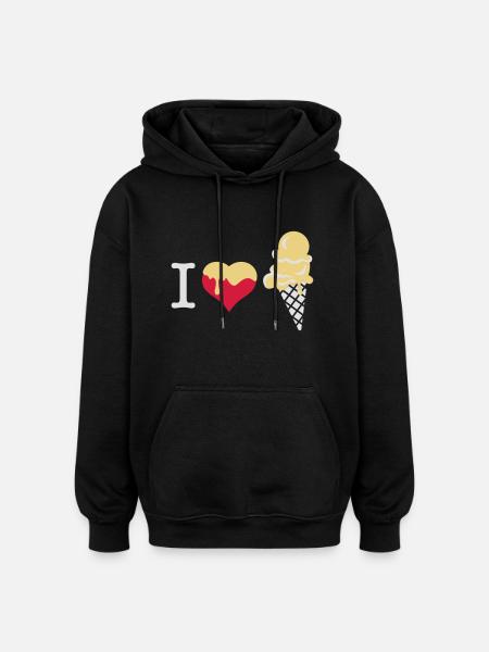 I love ice cream - Oversized Unisex Hoodie - black