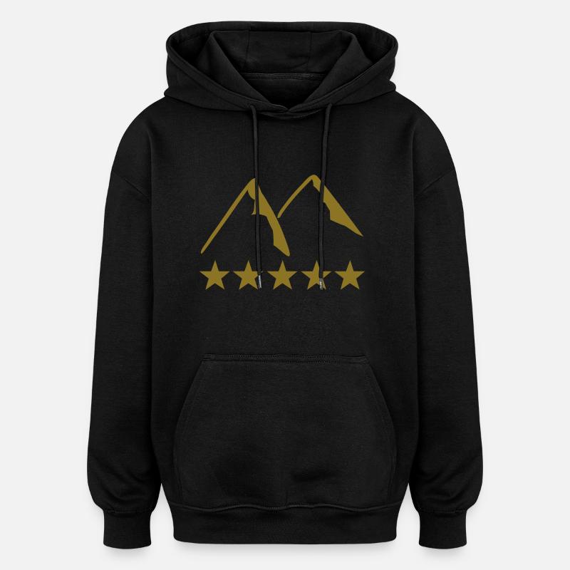 hills - Sweat à capuche oversize unisexe - noir