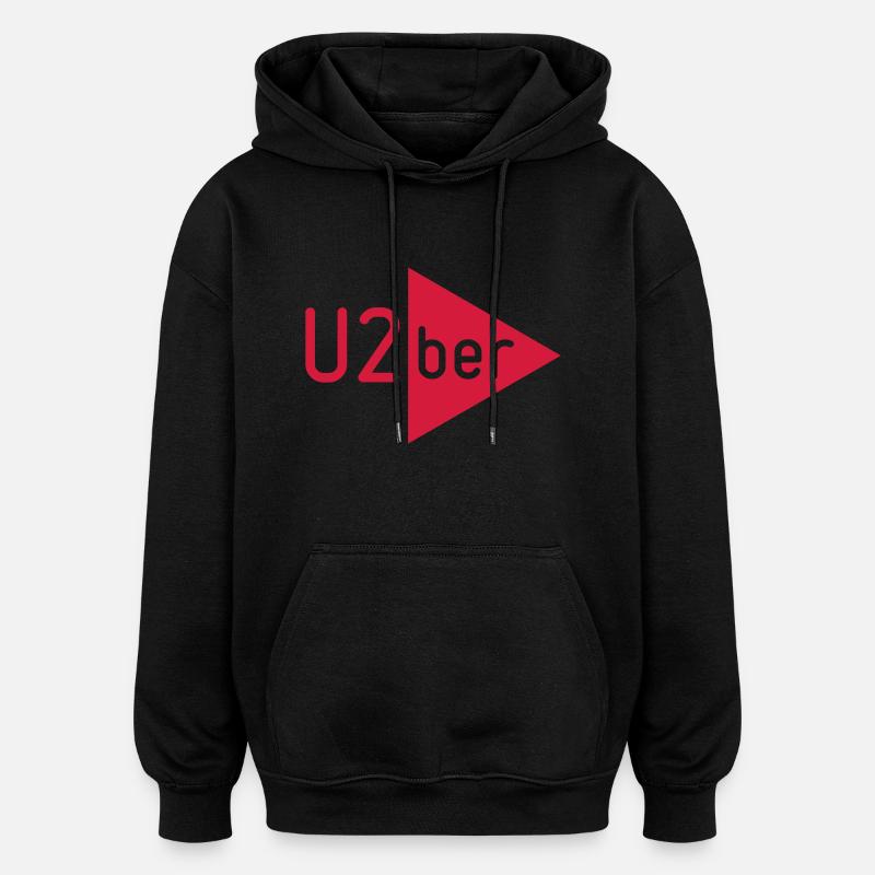 U2ber - Oversized Unisex Hoodie - Schwarz