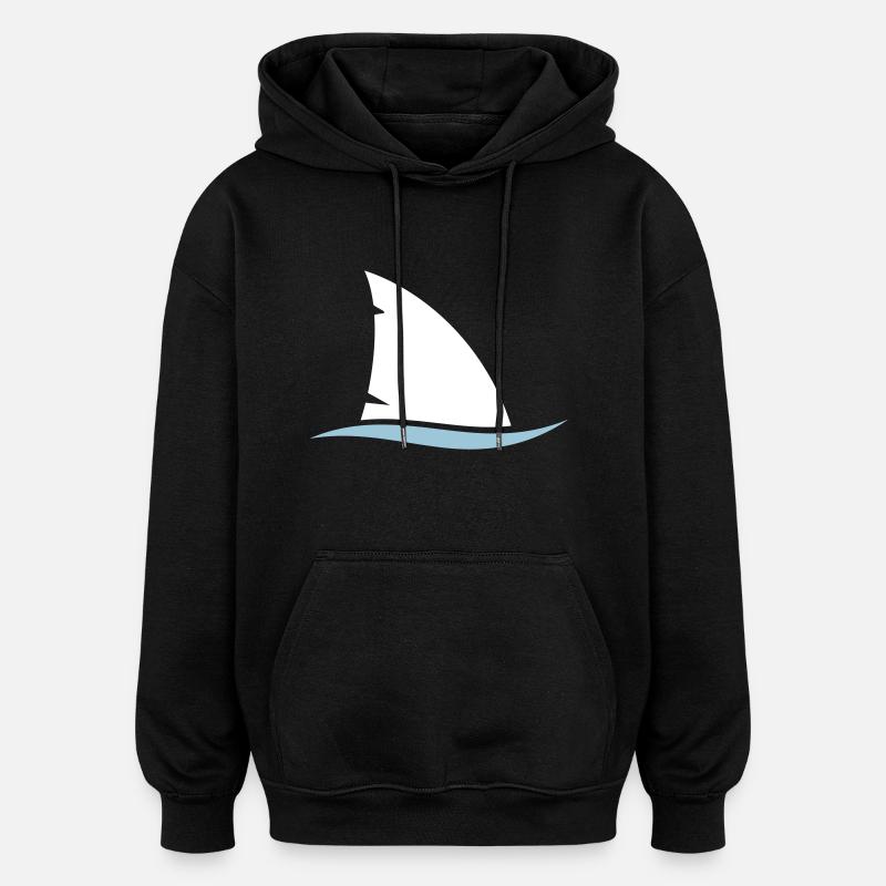 aileron de requin - Sweat à capuche oversize unisexe - noir