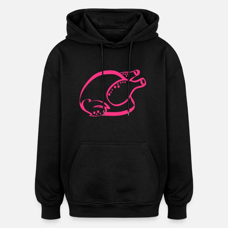 poulet - Sweat à capuche oversize unisexe - noir