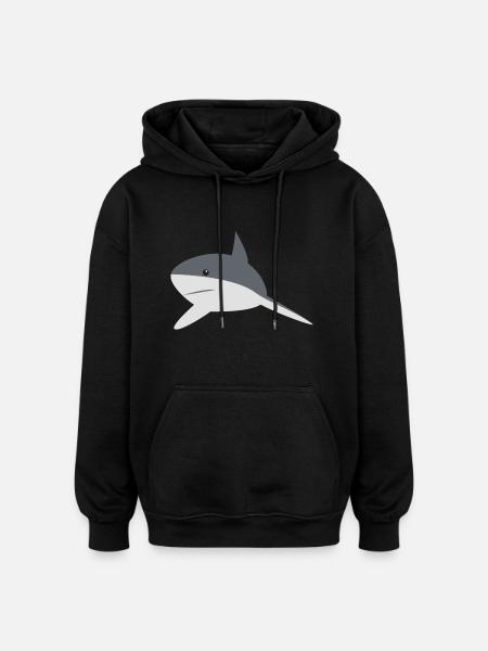shark - Sweat à capuche oversize unisexe - noir