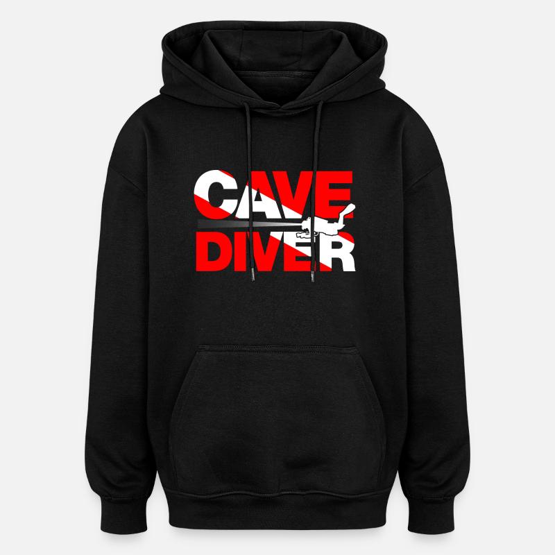 cave diver - Sweat à capuche oversize unisexe - noir