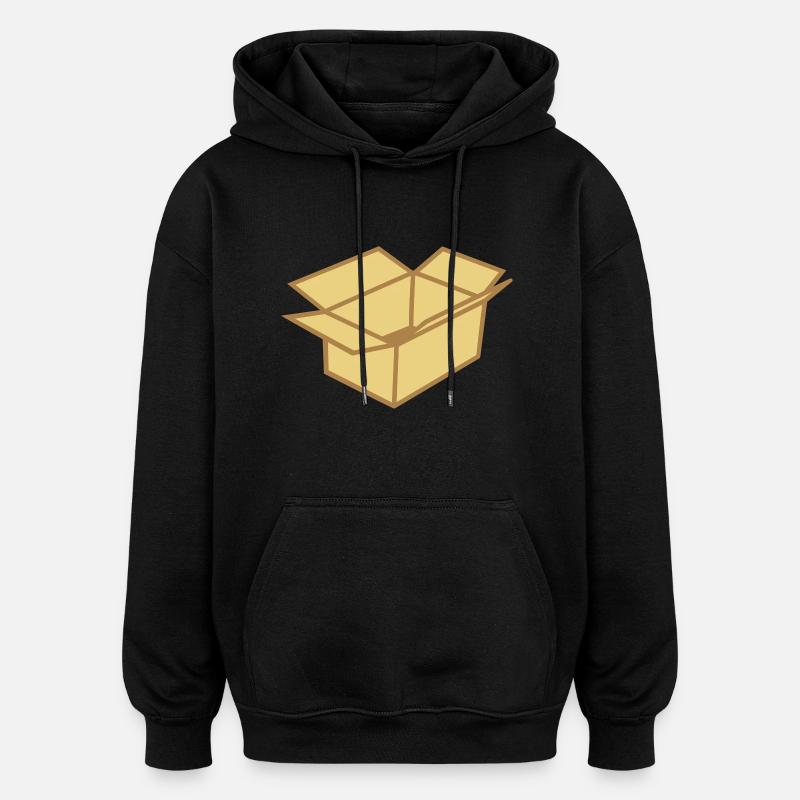 Karton - Oversized Unisex Hoodie - Schwarz